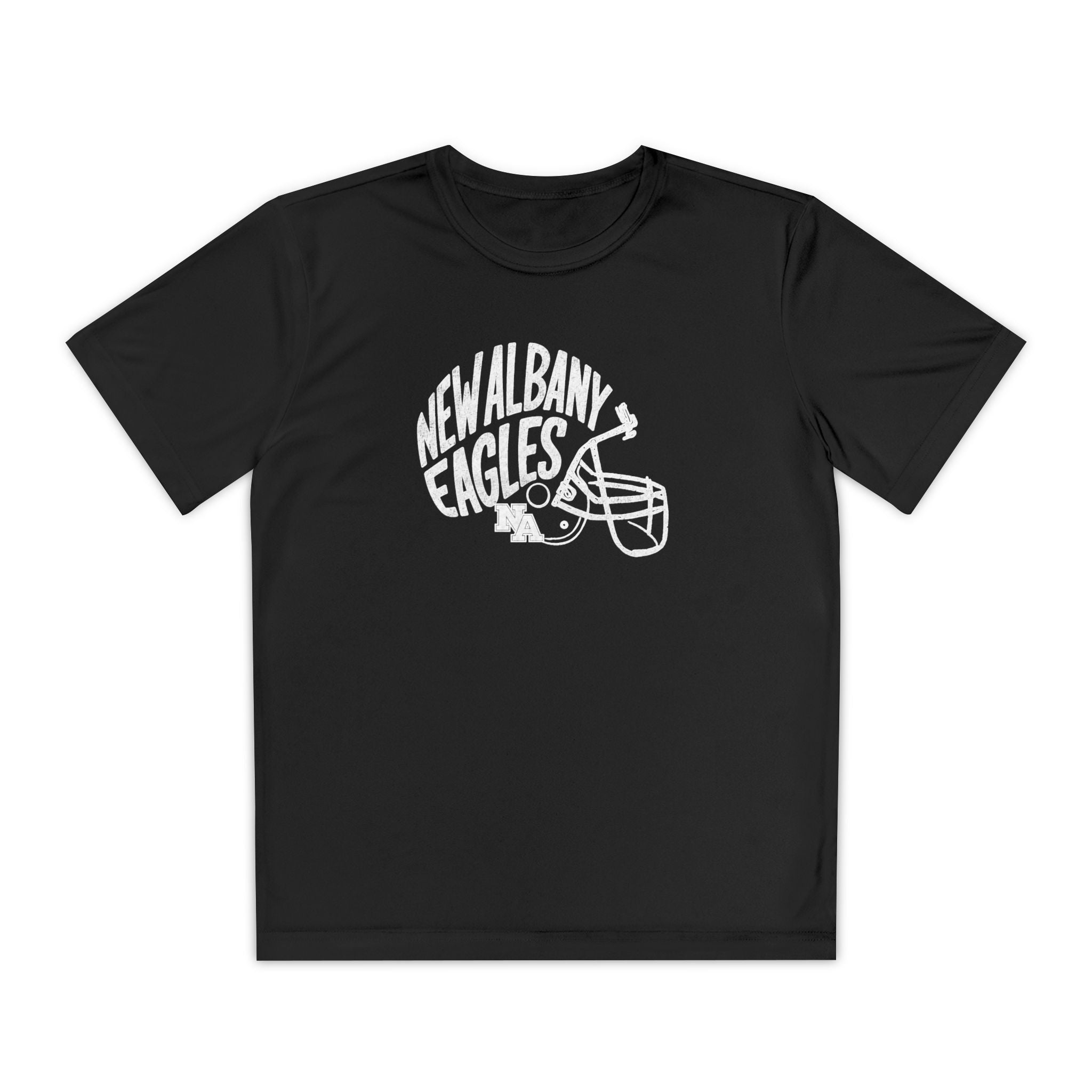 Youth New Albany Vintage Vibes Football Helmet Graphic Sport-Tek Competitor Performance Tee