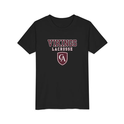 Youth Columbus Academy Vikings Lacrosse Graphic Short Sleeve Bella + Canvas Soft Tee
