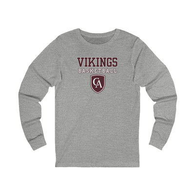 Adult Unisex Columbus Academy Vikings Basketball Graphic Bella + Canvas Long Sleeve Soft Tee
