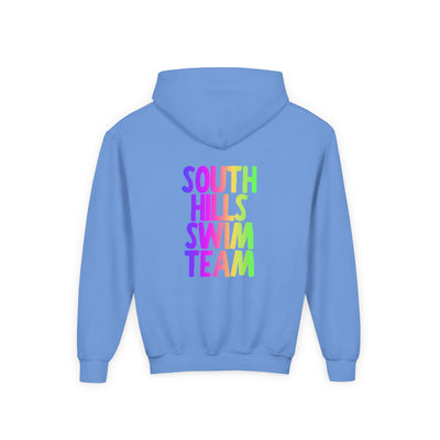 Youth South Hills Swim Team Neon Rainbow Graphic Hoodie