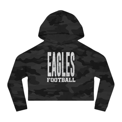Women's New Albany Football Distressed Enlarged Graphic Crop Hoodie