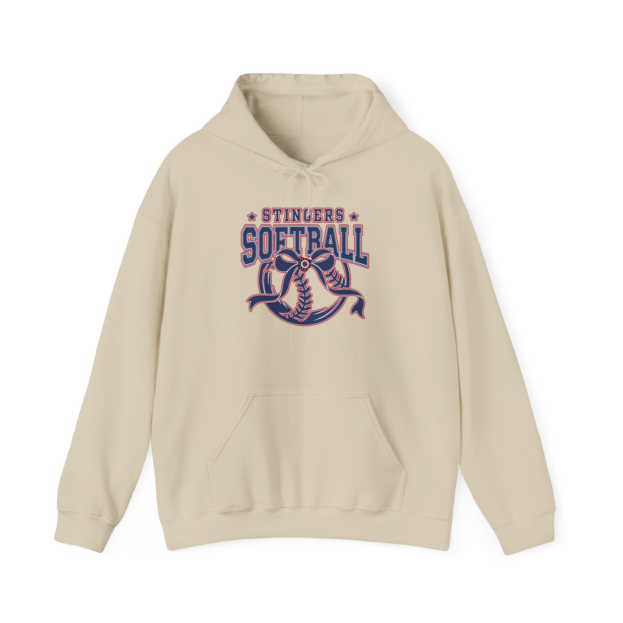 Adult Unisex Stingers Softball Spirit Bow Graphic Hoodie