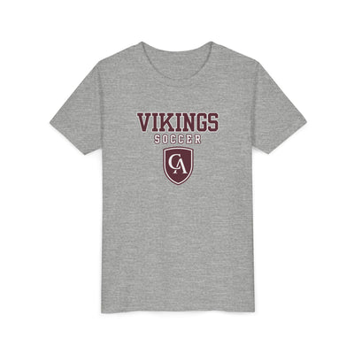 Youth Columbus Academy Vikings Soccer Graphic Short Sleeve Bella + Canvas Soft Tee