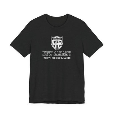 Adult Unisex New Albany Youth Soccer League Game Day Graphic Short Sleeve Bella + Canvas Soft Tee