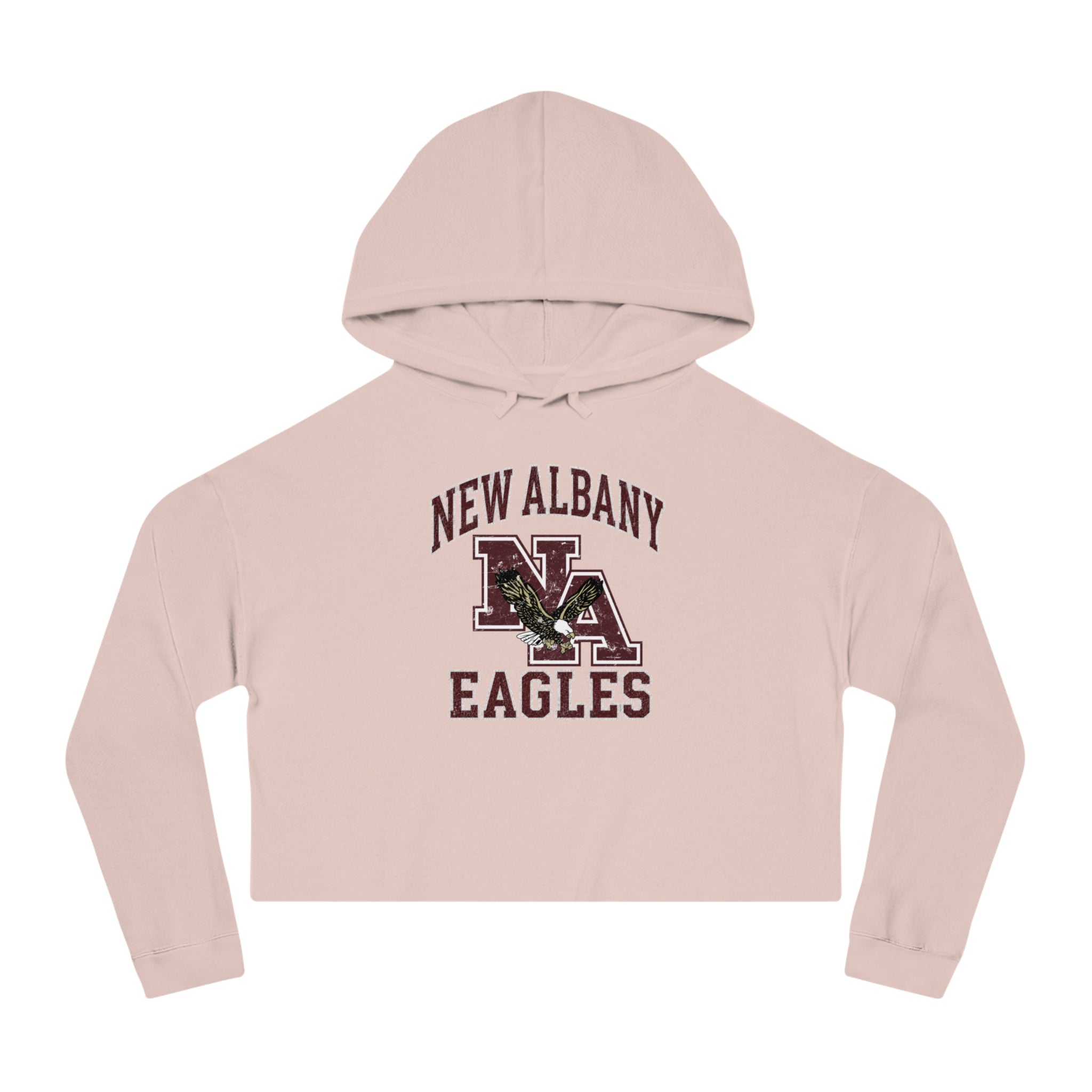 Women's New Albany Vintage Vibes Football Logo Graphic Crop Hoodie