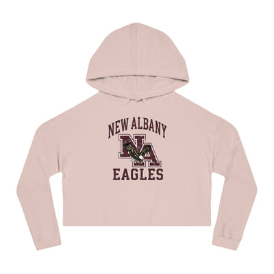 Women's New Albany Vintage Vibes Football Logo Graphic Crop Hoodie
