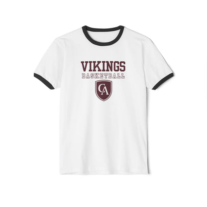 Adult Unisex Columbus Academy Vikings Basketball Graphic Short Sleeve Ringer Tee