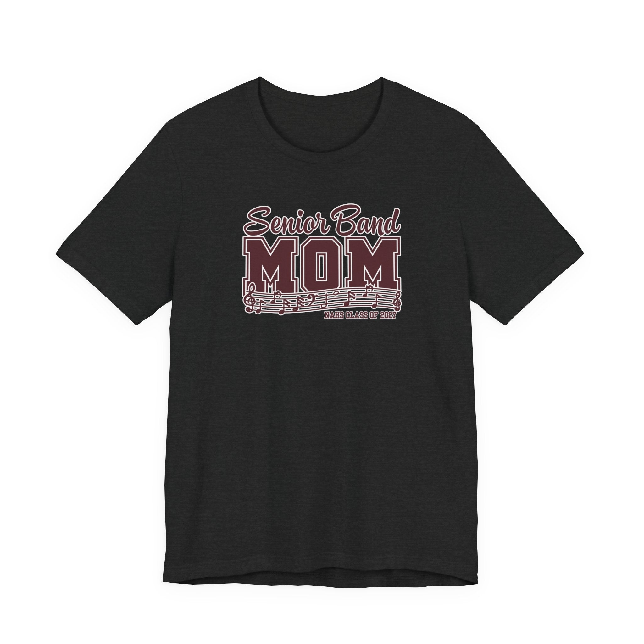 Adult Unisex New Albany 2027 Senior Band Mom Graphic Short Sleeve Bella + Canvas Soft Tee
