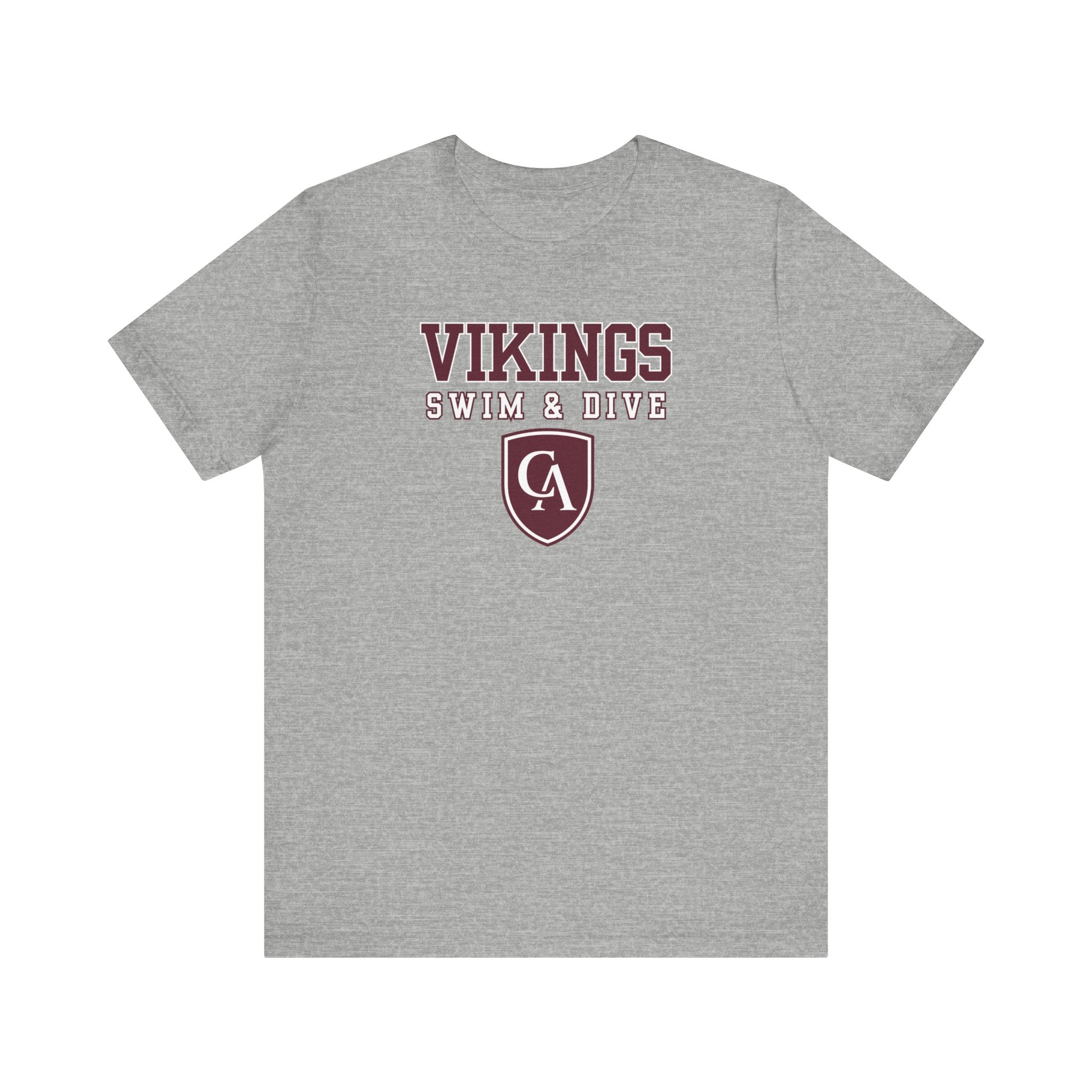 Adult Unisex Columbus Academy Vikings Swim & Dive Graphic Short Sleeve Bella + Canvas Soft Tee