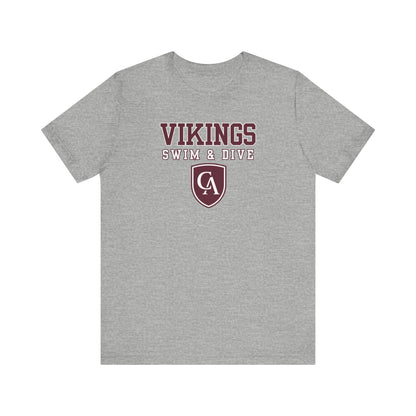 Adult Unisex Columbus Academy Vikings Swim & Dive Graphic Short Sleeve Bella + Canvas Soft Tee