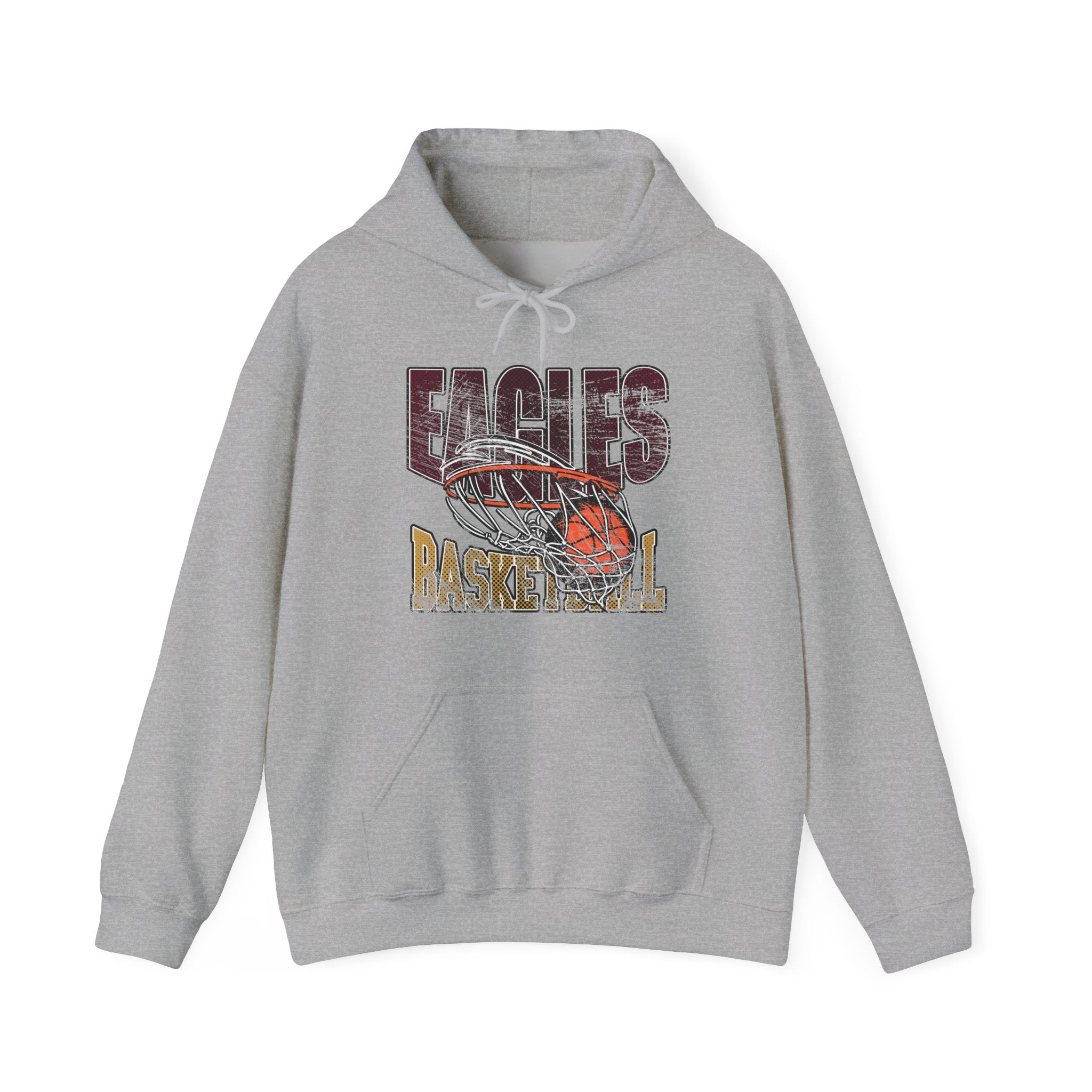 Adult Unisex Eagles Swish Distressed Basketball Graphic Hoodie