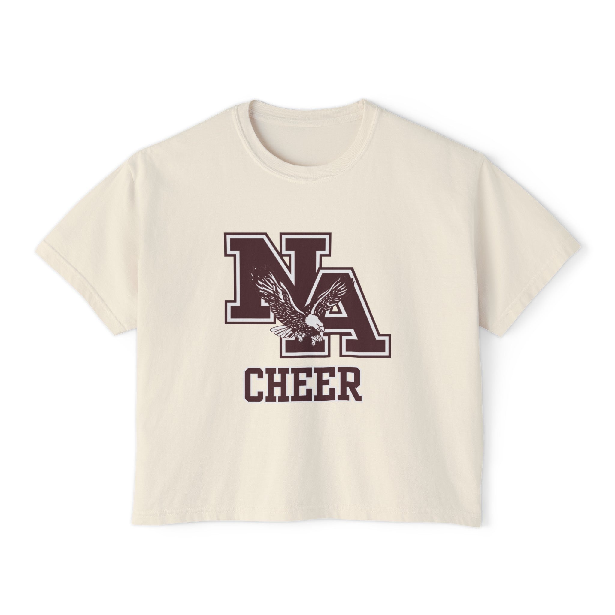 Women's Classic Logo Cheer Boxy Crop Short Sleeve Graphic Tee - New Albany Eagles