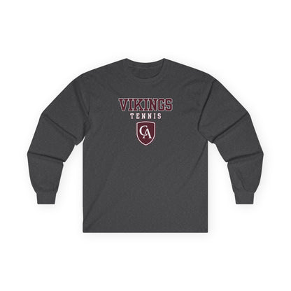 Adult Unisex Columbus Academy Vikings Tennis Graphic Gildan Long Sleeve Tee