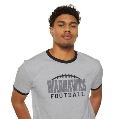 Adult Unisex Westerville Central Warhawks Football Laces Graphic Short Sleeve Ringer Tee