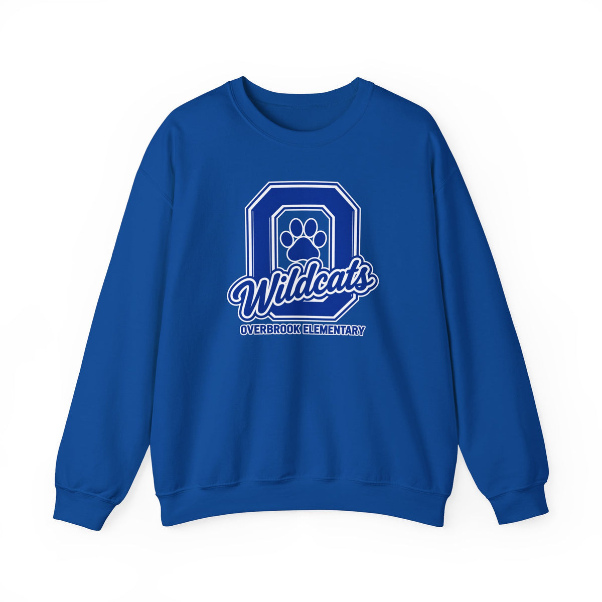 Adult Unisex Overbrook Elementary Wildcats Block Letter Graphic Sweatshirt