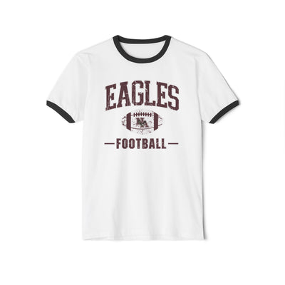 Adult Unisex Eagles Football Vintage Distressed Graphic Short Sleeve Ringer Tee
