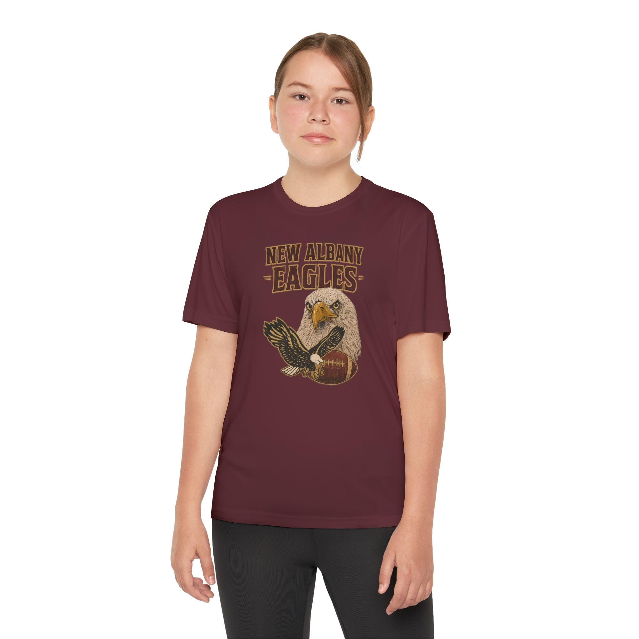 Youth New Albany Gridiron Eagle Graphic Sport-Tek Competitor Performance Tee