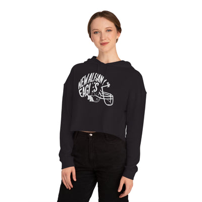 Women's New Albany Vintage Vibes Football Helmet Graphic Crop Hoodie