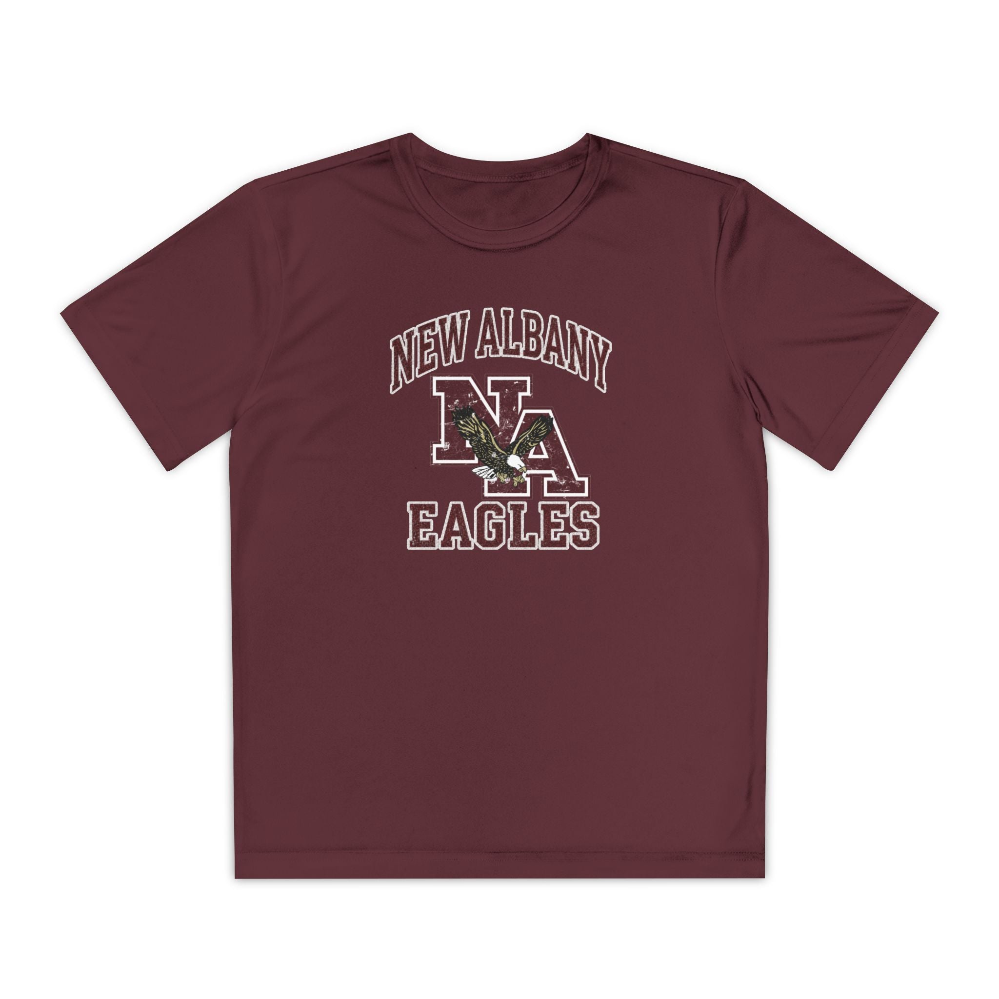Youth New Albany Vintage Vibes Football Logo Graphic Sport-Tek Competitor Performance Tee