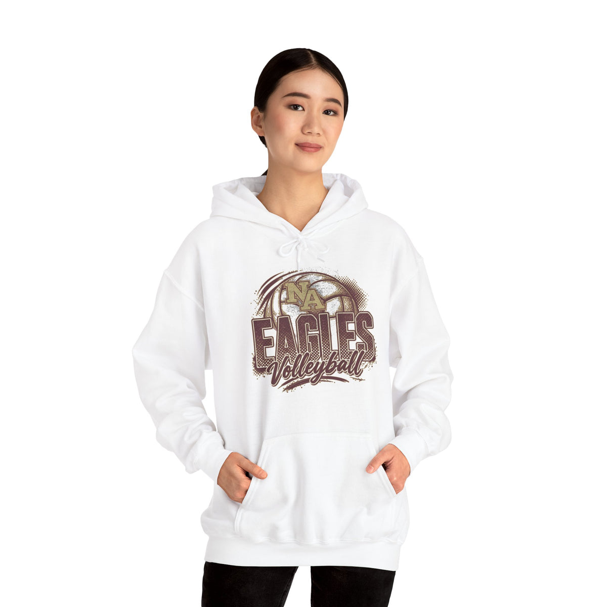 Adult Unisex New Albany Eagles Ombre Volleyball Graphic Hoodie