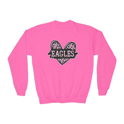 Youth Eagles Animal Print Heart Graphic Sweatshirt