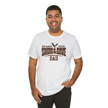 Men's Swim & Dive Dual Tone Eagles Effect Dad Graphic Short Sleeve Soft Tee