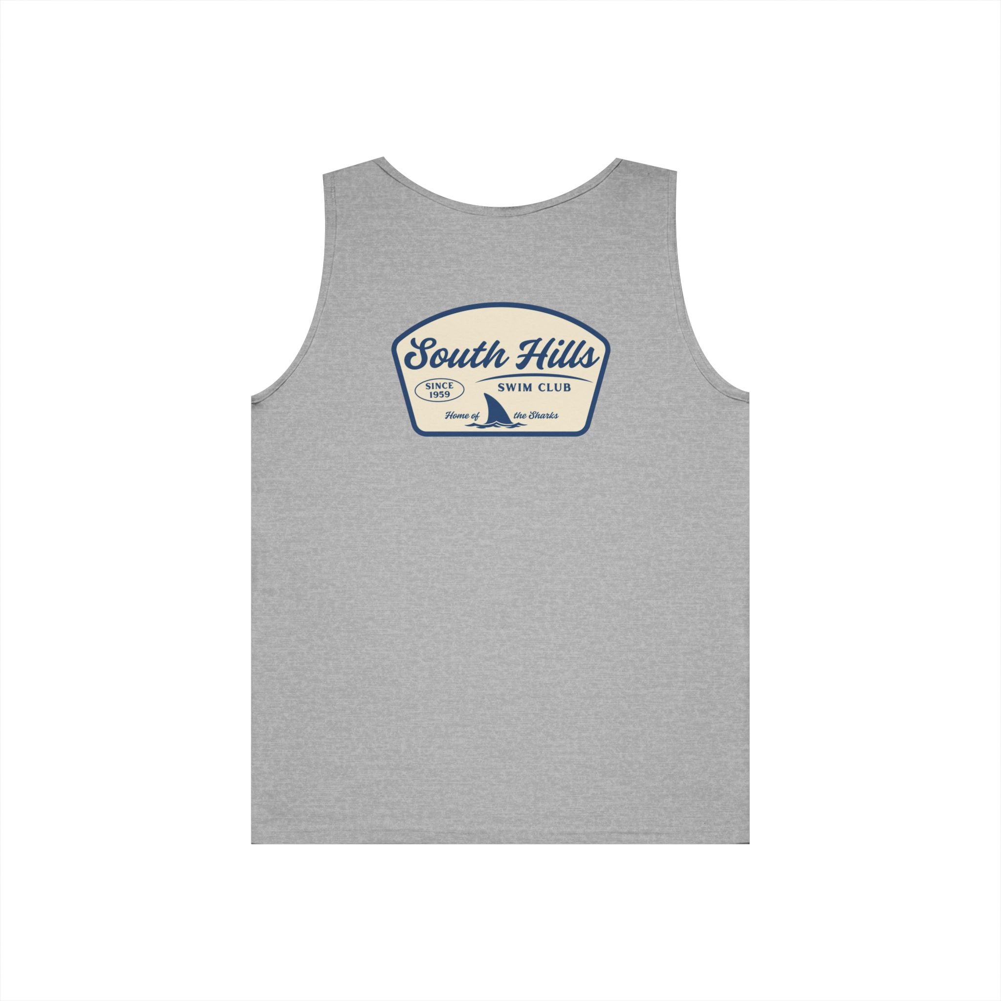 Adult Unisex South Hills Swim Club Home of the Sharks Graphic Tank