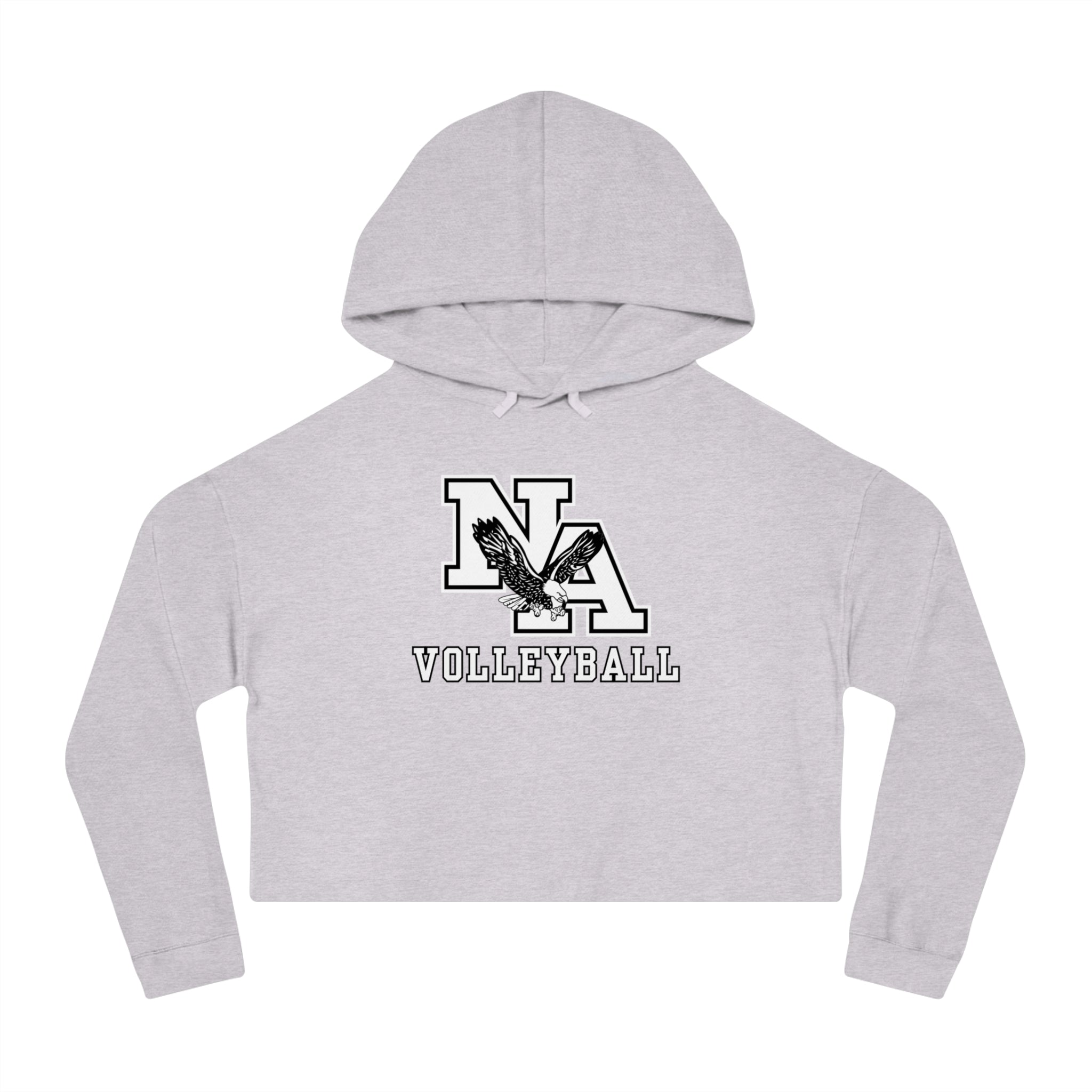 Women's New Albany Volleyball Classic White and Black Logo Graphic Crop Hoodie