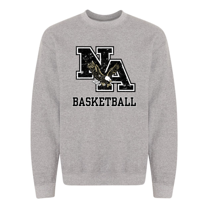 Adult Unisex Vintage Distressed Black Logo Basketball Graphic Sweatshirt