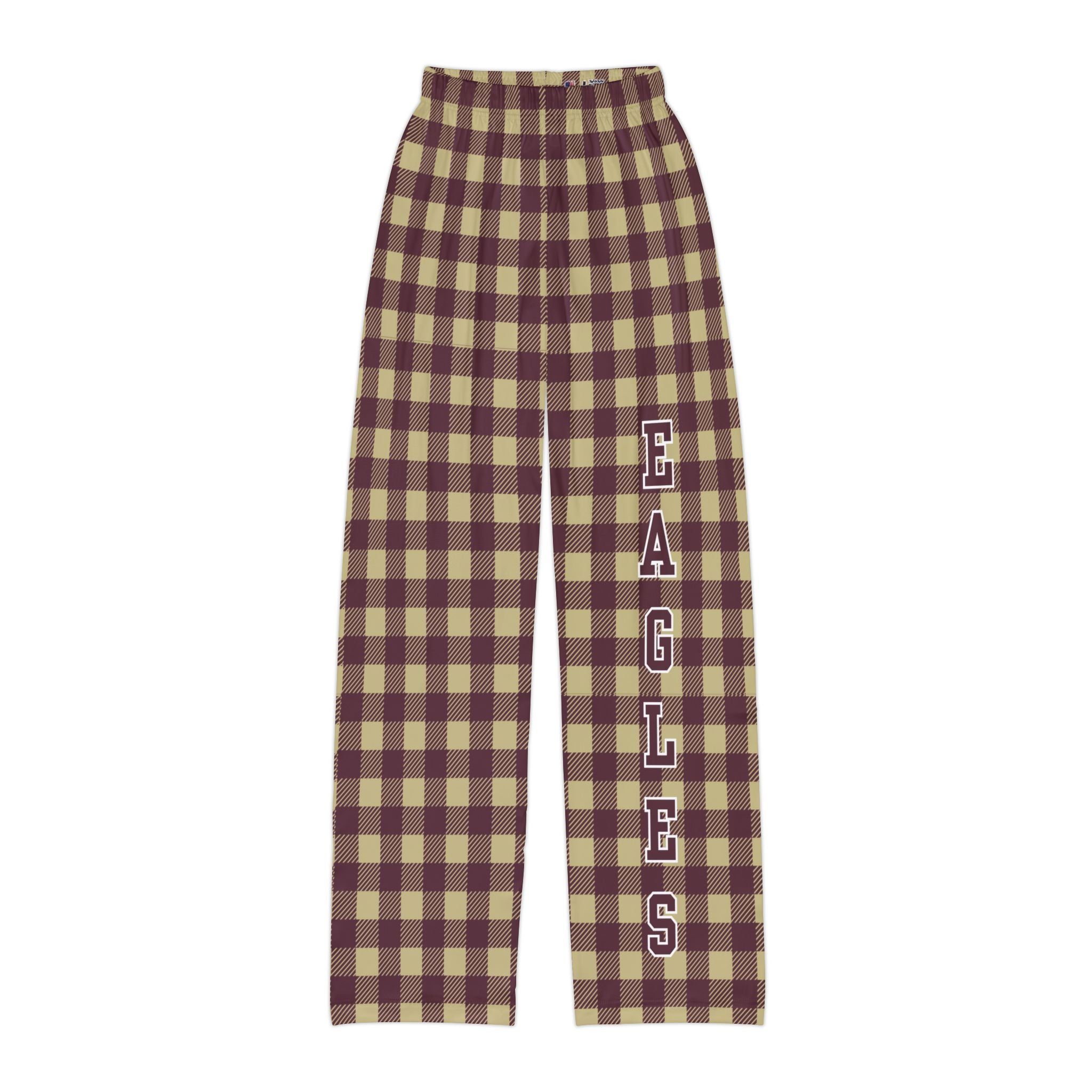 Youth Buffalo Check Pajama Pant with Eagles Print