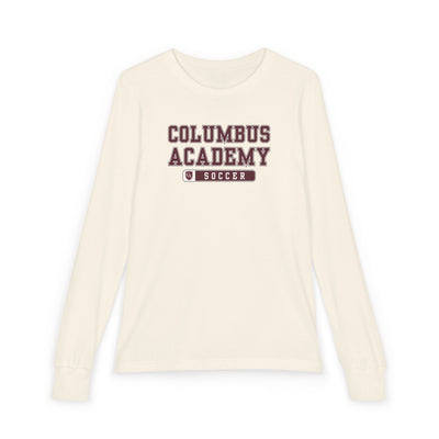 Youth Columbus Academy Soccer Graphic Bella + Canvas Long Sleeve Soft Tee