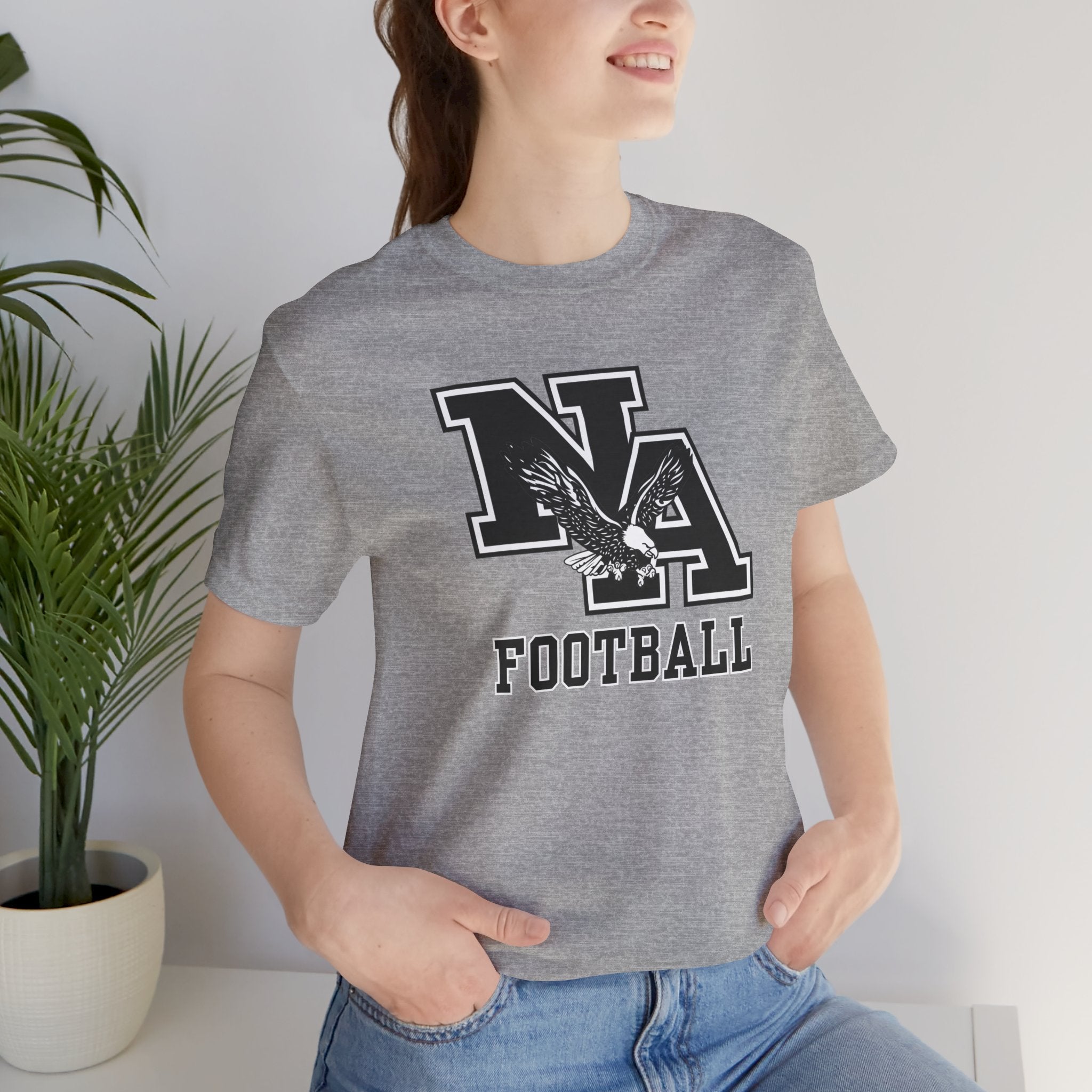 Adult Unisex Classic Logo Black Football Graphic Short Sleeve Soft Tee