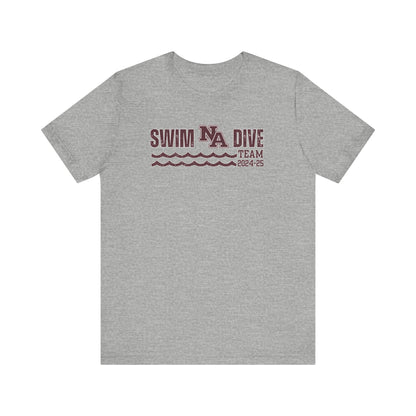 Adult Unisex Swim & Dive Winning Waves Graphic Short Sleeve Soft Tee