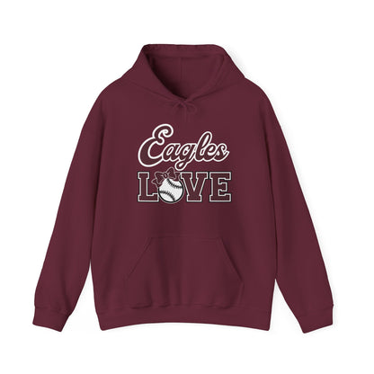 Adult Unisex Eagles Softball Love Graphic Hoodie