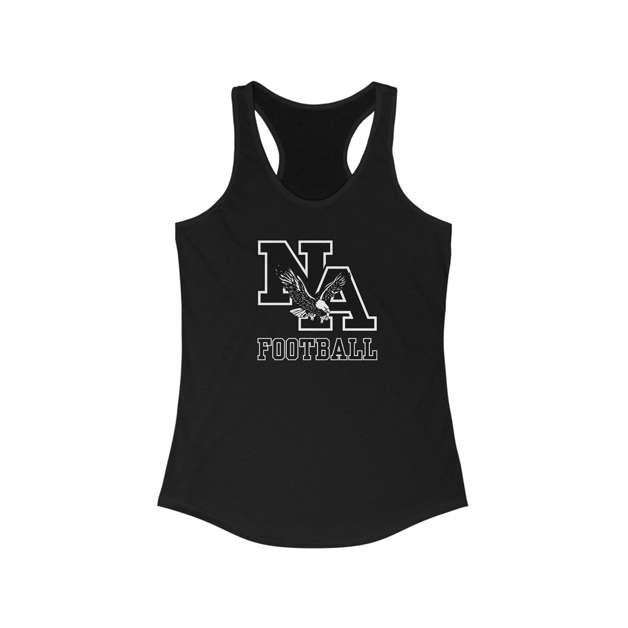 Women's Classic Logo Black Football Graphic Racerback Tank