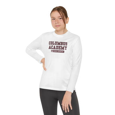 Youth Columbus Academy Cross Country Graphic Sport-Tek Competitor Performance Long Sleeve Tee