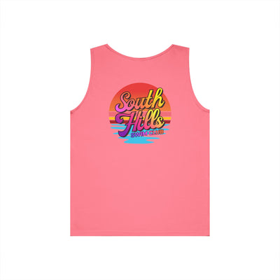 Adult Unisex South Hills Swim Club Sunset Script Graphic Tank