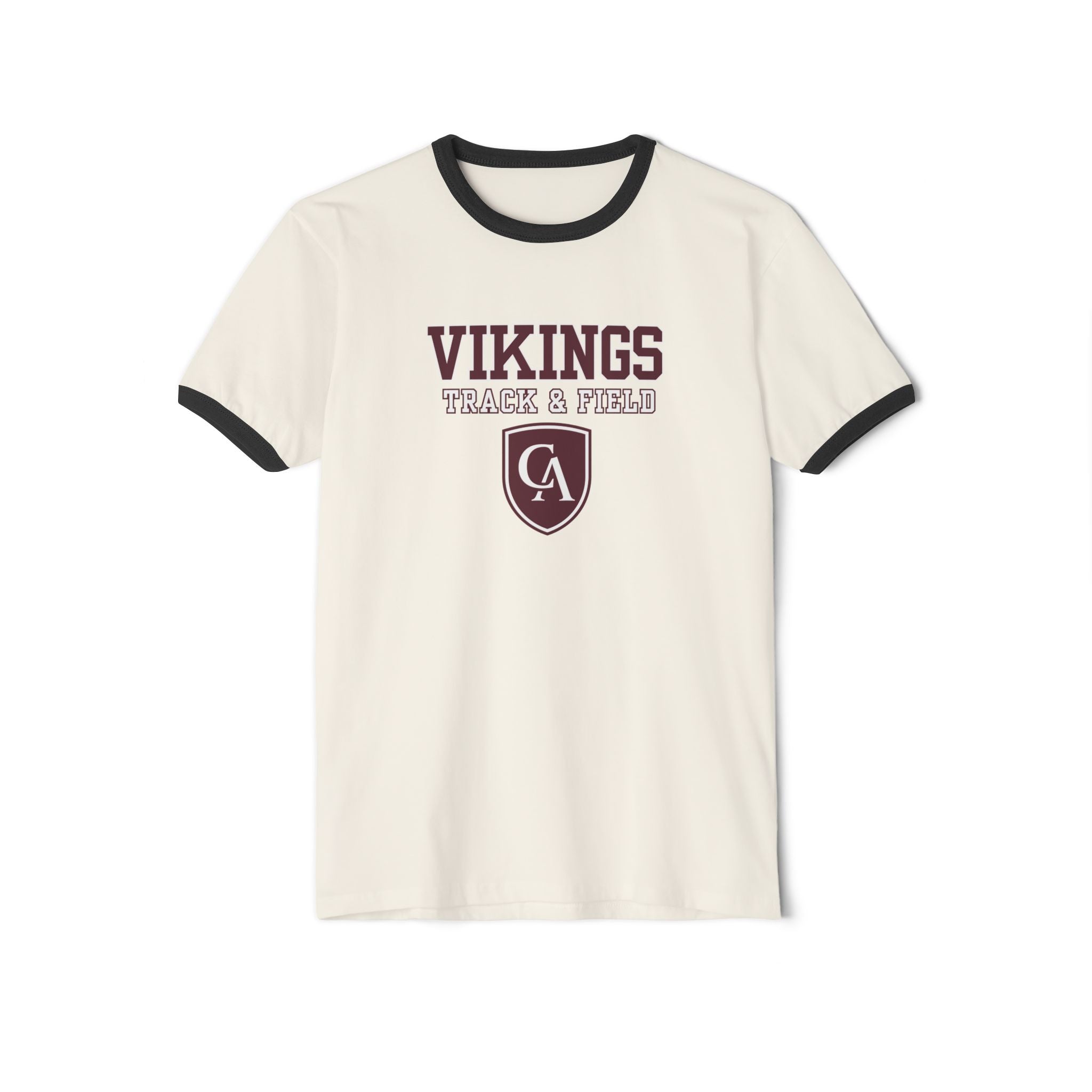 Adult Unisex Columbus Academy Vikings Track & Field Graphic Short Sleeve Ringer Tee