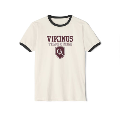 Adult Unisex Columbus Academy Vikings Track & Field Graphic Short Sleeve Ringer Tee