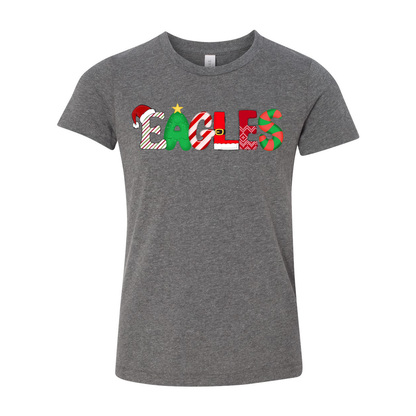 Youth Eagles Fun & Festive Holiday Graphic Short Sleeve Soft Tee