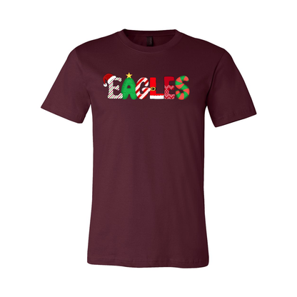 Adult Unisex Eagles Fun & Festive Holiday Graphic Short Sleeve Soft Tee