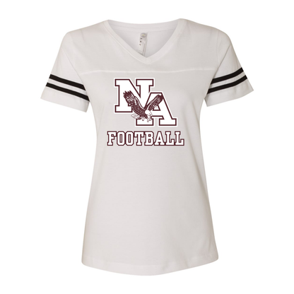 Women's Classic Logo Football Graphic Short Sleeve Football Ringer Tee