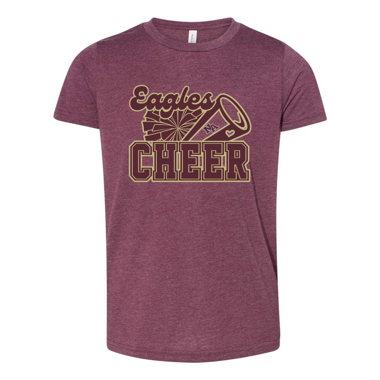 Youth Super Soft Cheer Megaphone Short Sleeve Graphic Tee - New Albany Eagles