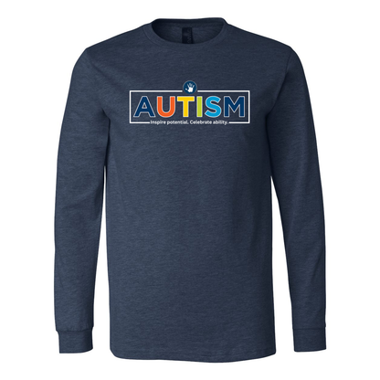 Adult Unisex "Autism Inspire Potential Celebrate Ability" Bridgeway Graphic Long Sleeve Tee