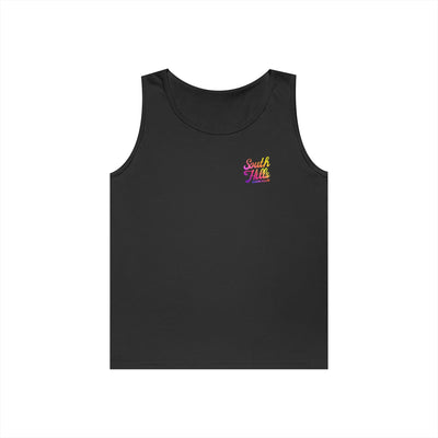 Adult Unisex South Hills Swim Club Sunset Script Graphic Tank