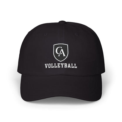 Adult Unisex Columbus Academy Vikings Volleyball White Embroidered Logo Dad Cap