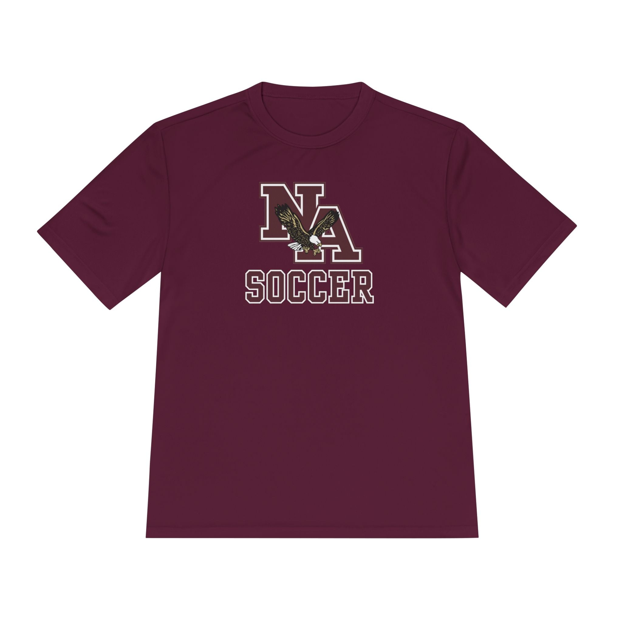 Adult Unisex New Albany Classic Maroon Soccer Logo Graphic Sport-Tek Competitor Performance Tee