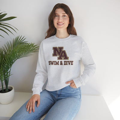 Adult Unisex Swim & Dive Classic Logo with Word Pool Back Graphic Sweatshirt