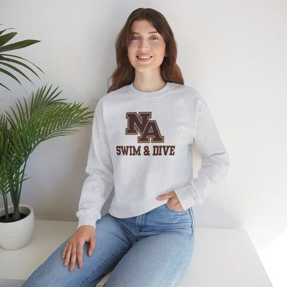 Adult Unisex Swim & Dive Classic Logo with Word Pool Back Graphic Sweatshirt