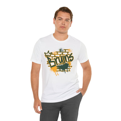Adult Unisex Bruins Spray Painted Spirit Graphic Short Sleeve Soft Tee